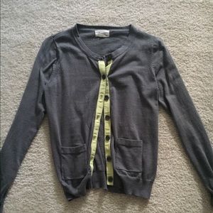 Forever 21 Gray Cardigan w/ Light Green Stripe